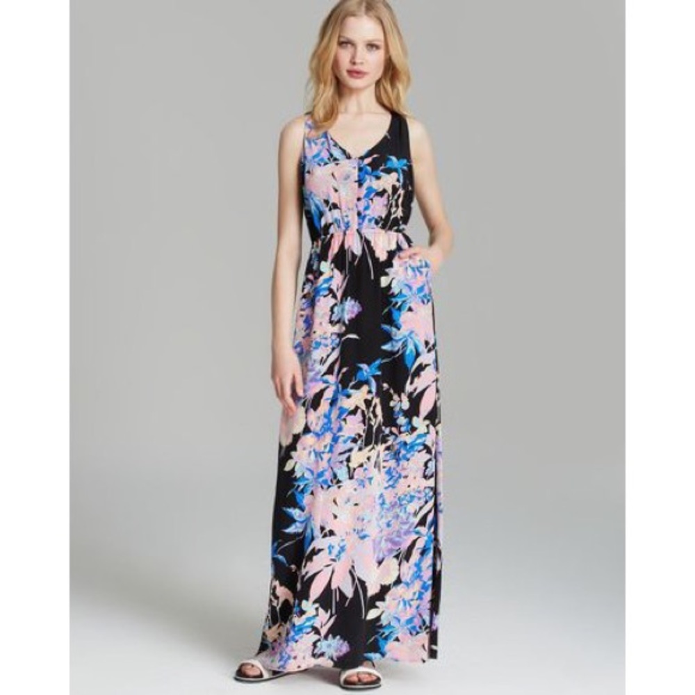 Yumi Kim Black Floral Molly Cutout Maxi Dress